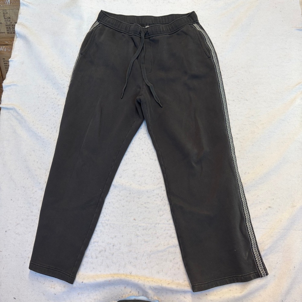 UGG Sweatpants Mens Large Black Tasman Braid Trim Fleece Lined Relaxed